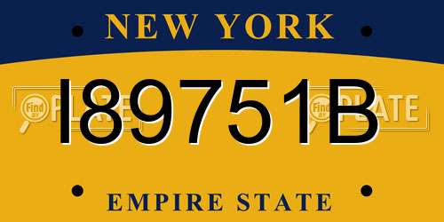 I89751B New York License Plate