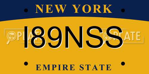 I89NSS New York License Plate
