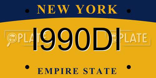 I990DI New York License Plate