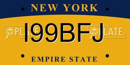 I99BFJ New York License Plate