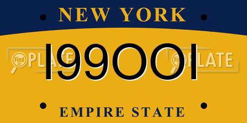 I99OOI New York License Plate