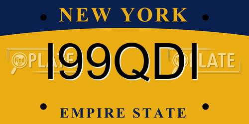 I99QDI New York License Plate