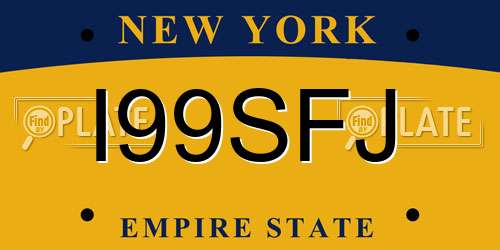 I99SFJ New York License Plate