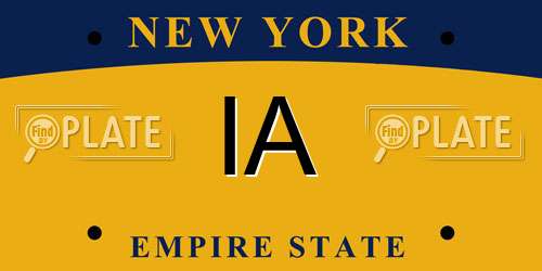 IA New York License Plate