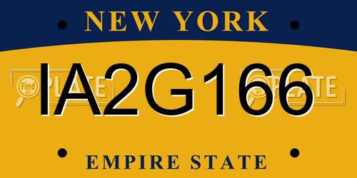 IA2G166 New York License Plate