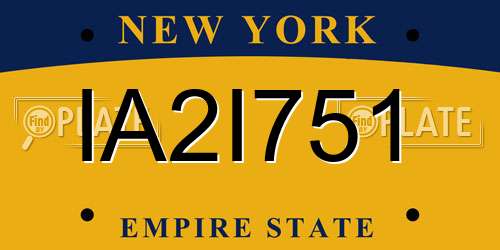 IA2I751 New York License Plate