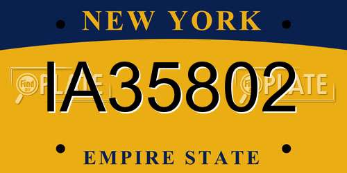 IA35802 New York License Plate