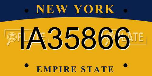 IA35866 New York License Plate