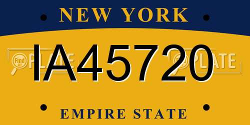 IA45720 New York License Plate