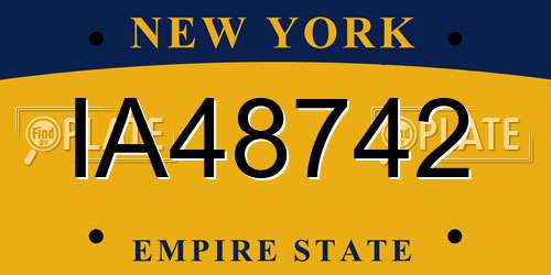 IA48742 New York License Plate