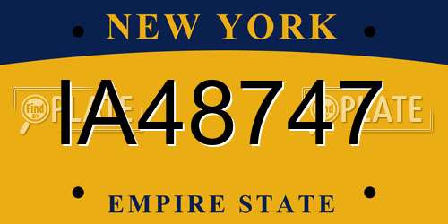 IA48747 New York License Plate