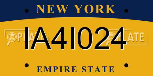 IA4I024 New York License Plate
