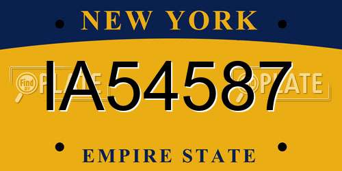 IA54587 New York License Plate
