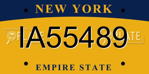 IA55489 New York License Plate