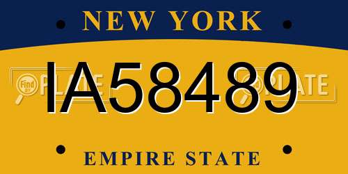 IA58489 New York License Plate