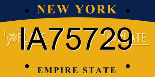 IA75729 New York License Plate