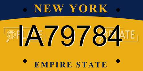 IA79784 New York License Plate