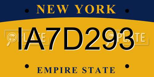 IA7D293 New York License Plate
