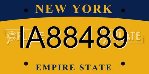 IA88489 New York License Plate