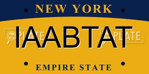 IAABTAT New York License Plate