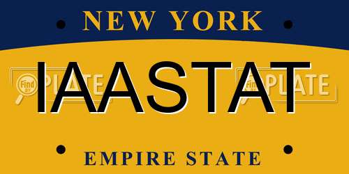 IAASTAT New York License Plate