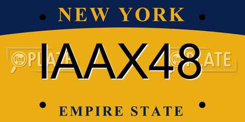 IAAX48 New York License Plate