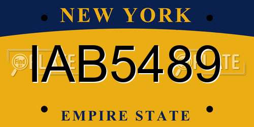 IAB5489 New York License Plate
