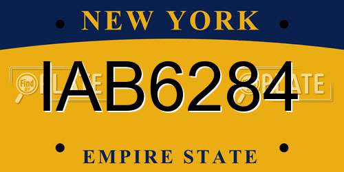 IAB6284 New York License Plate