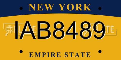 IAB8489 New York License Plate