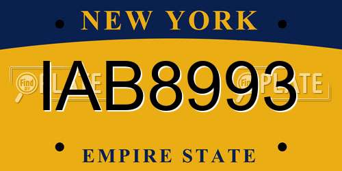 IAB8993 New York License Plate