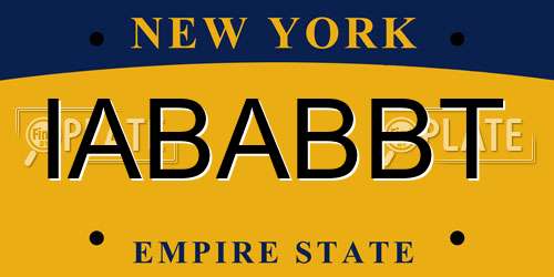 IABABBT New York License Plate