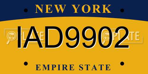 IAD9902 New York License Plate