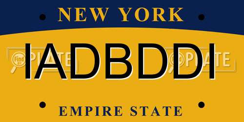 IADBDDI New York License Plate