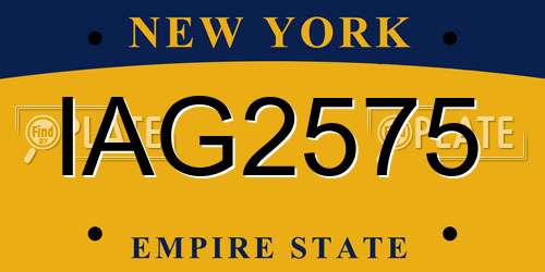 IAG2575 New York License Plate
