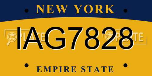 IAG7828 New York License Plate