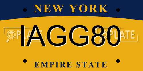 IAGG80 New York License Plate