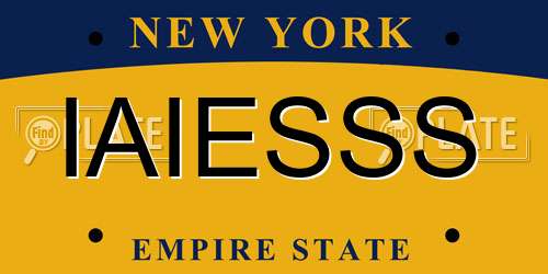 IAIESSS New York License Plate