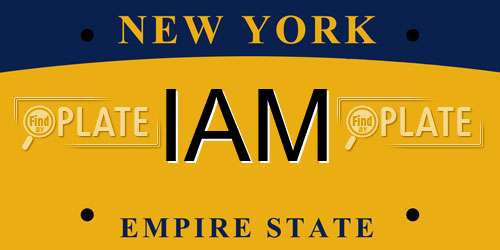 IAM New York License Plate
