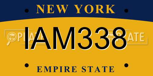 IAM338 New York License Plate
