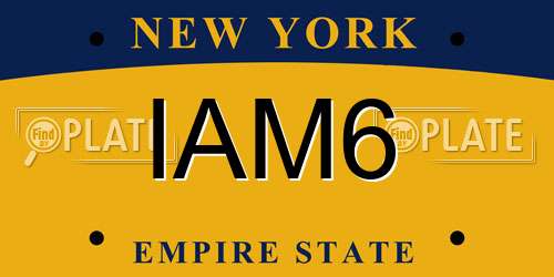 IAM6 New York License Plate