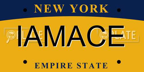 IAMACE New York License Plate