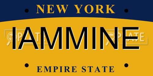 IAMMINE New York License Plate