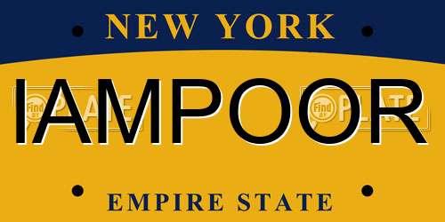 IAMPOOR New York License Plate