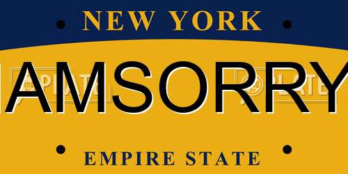 IAMSORRY New York License Plate