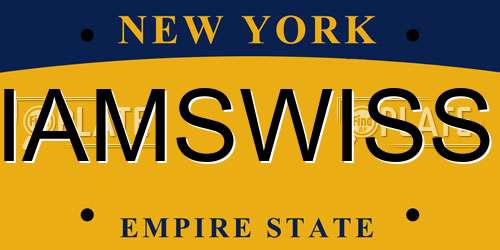 IAMSWISS New York License Plate