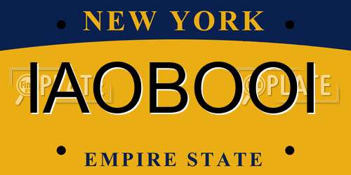 IAOBOOI New York License Plate