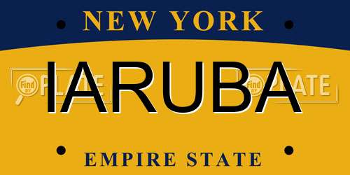 IARUBA New York License Plate