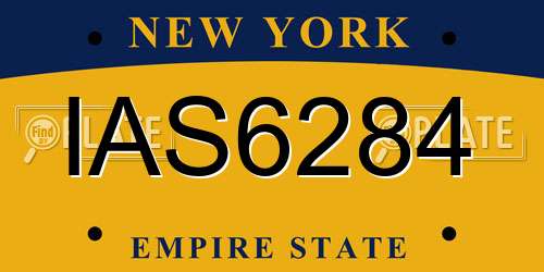 IAS6284 New York License Plate