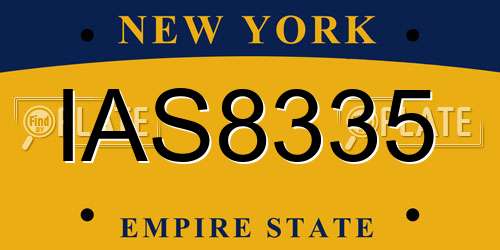 IAS8335 New York License Plate
