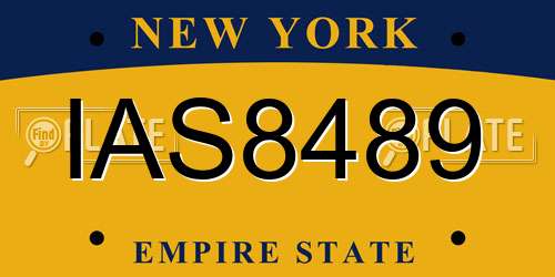 IAS8489 New York License Plate